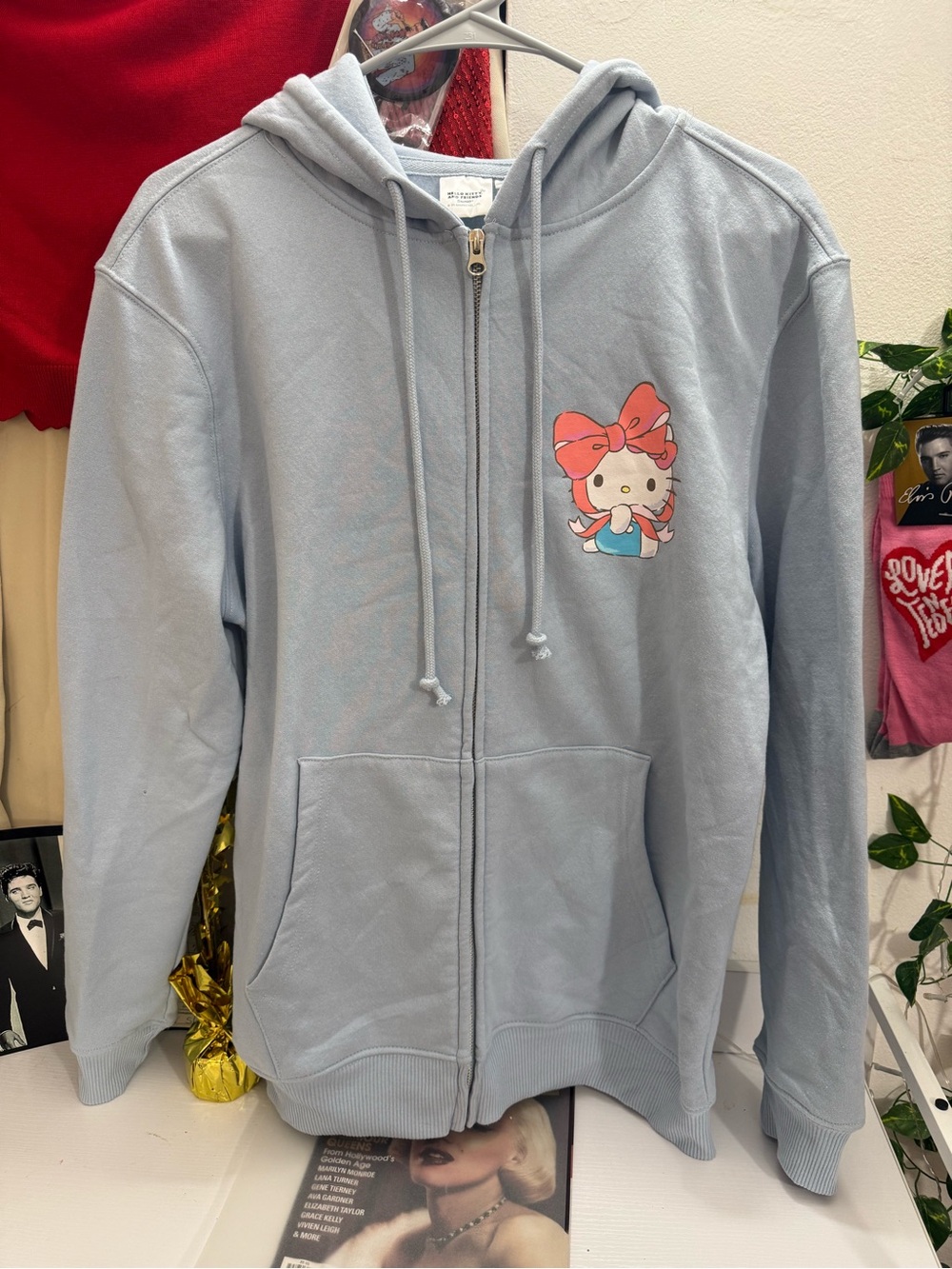Sanrio Light Blue Hello Kitty Zip-Up Hoodie